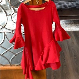 Joyfolie Size 7 asymmetrical red dress
